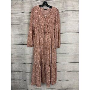 Prettygarden Tiered Maxi Animal Print Dress Size M